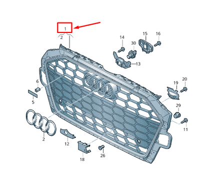 new audi a4 avant b9 radiator grille 8w0853651ebt94 8w0853651eb t94 original