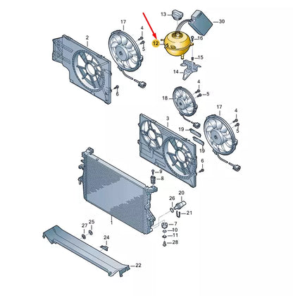 NEW VW TRANSPORTER T5 COOLANT EXPANSION TANK 7H0121407C ORIGINAL
