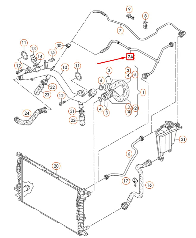 NEW AUDI Q5 8R ENGINE COOLANT OVERFLOW HOSE 8R0121081P
