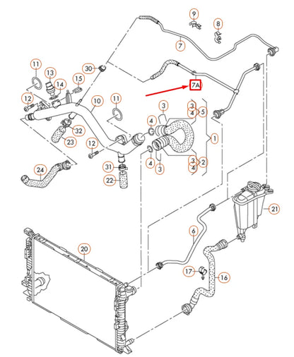 NEW AUDI Q5 8R ENGINE COOLANT OVERFLOW HOSE 8R0121081P