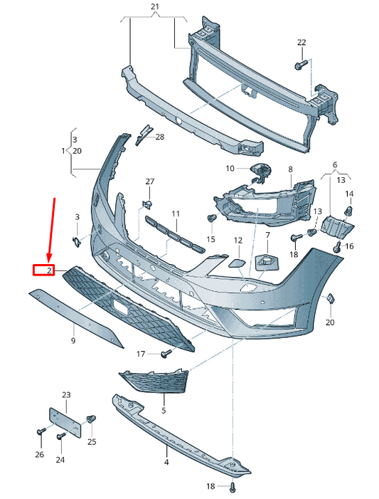 new seat leon 5f front center bumper lower grille 5f0853667b9b9 original