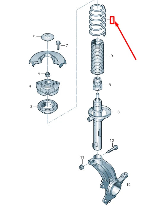 NEW VOLKSWAGEN CADDY 2K MK3 FRONT AXLE COIL SPRING 1K0411105EH