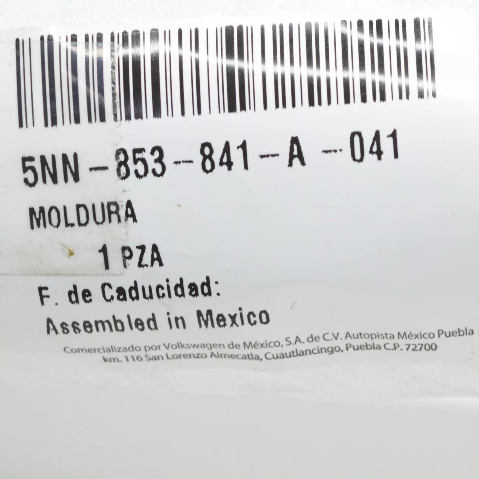 NEW VOLKSWAGEN TIGUAN AD REAR LEFT BUMPER MOLDING 5NN853841A041