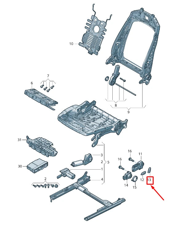 NEW AUDI Q7 4M FRONT LEFT POWER SEAT SWITCH KNOB 4M09598174PK ORIGINAL