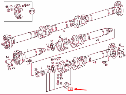 new mb e w124 propeller shaft intermediate bearing kit a1244100010 original