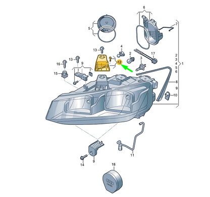 new audi q2 ga front headlamp housing repair kit 81a998121a original