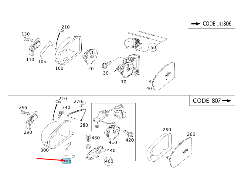 new mercedes-benz e w211 front left door mirror cover trim a2118110510 original