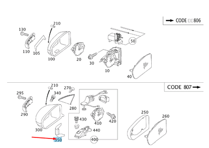 new mercedes-benz e w211 front left door mirror cover trim a2118110510 original