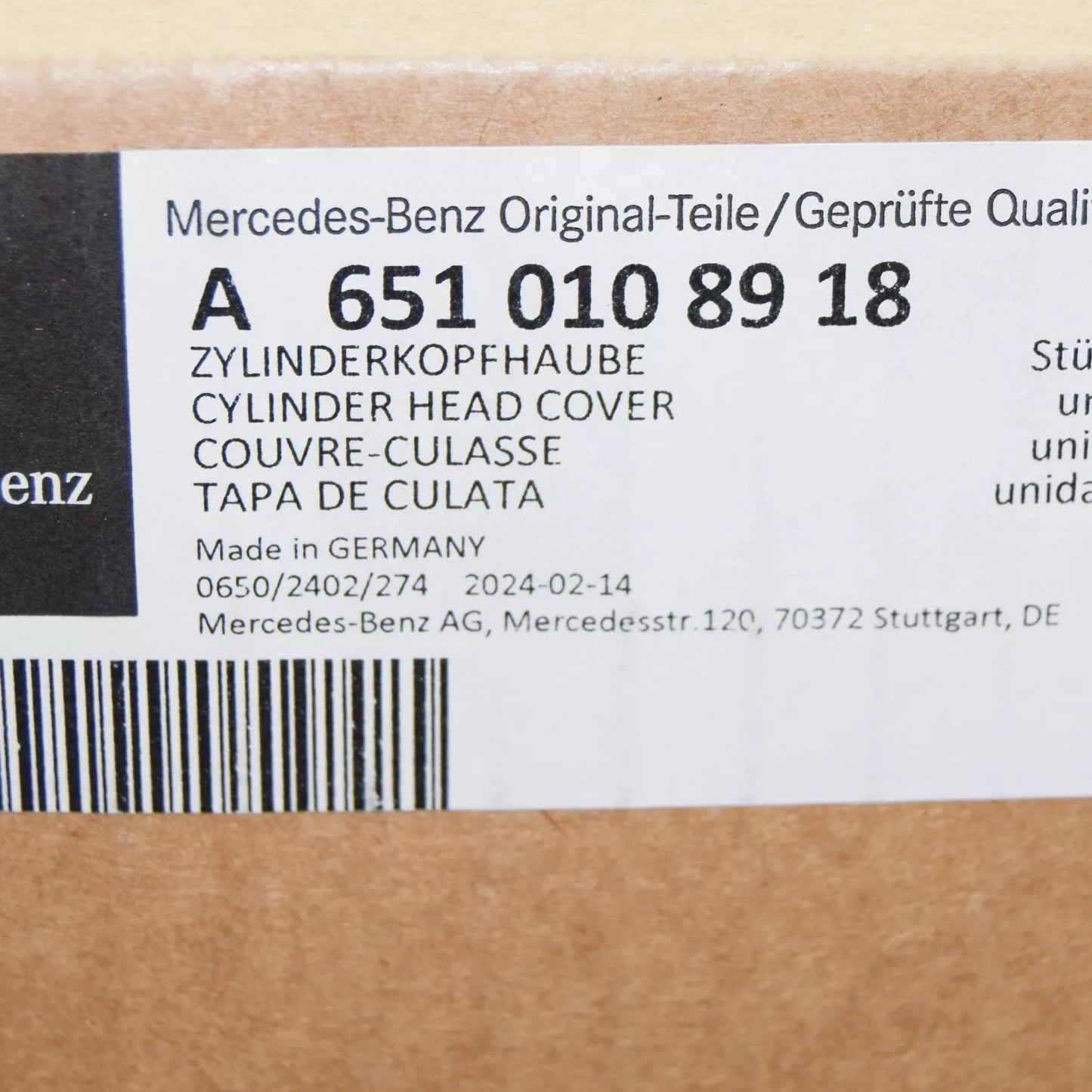 NEW MERCEDES-BENZ C-CLASS W205 VALVE COVER A6510108918 ORIGINAL