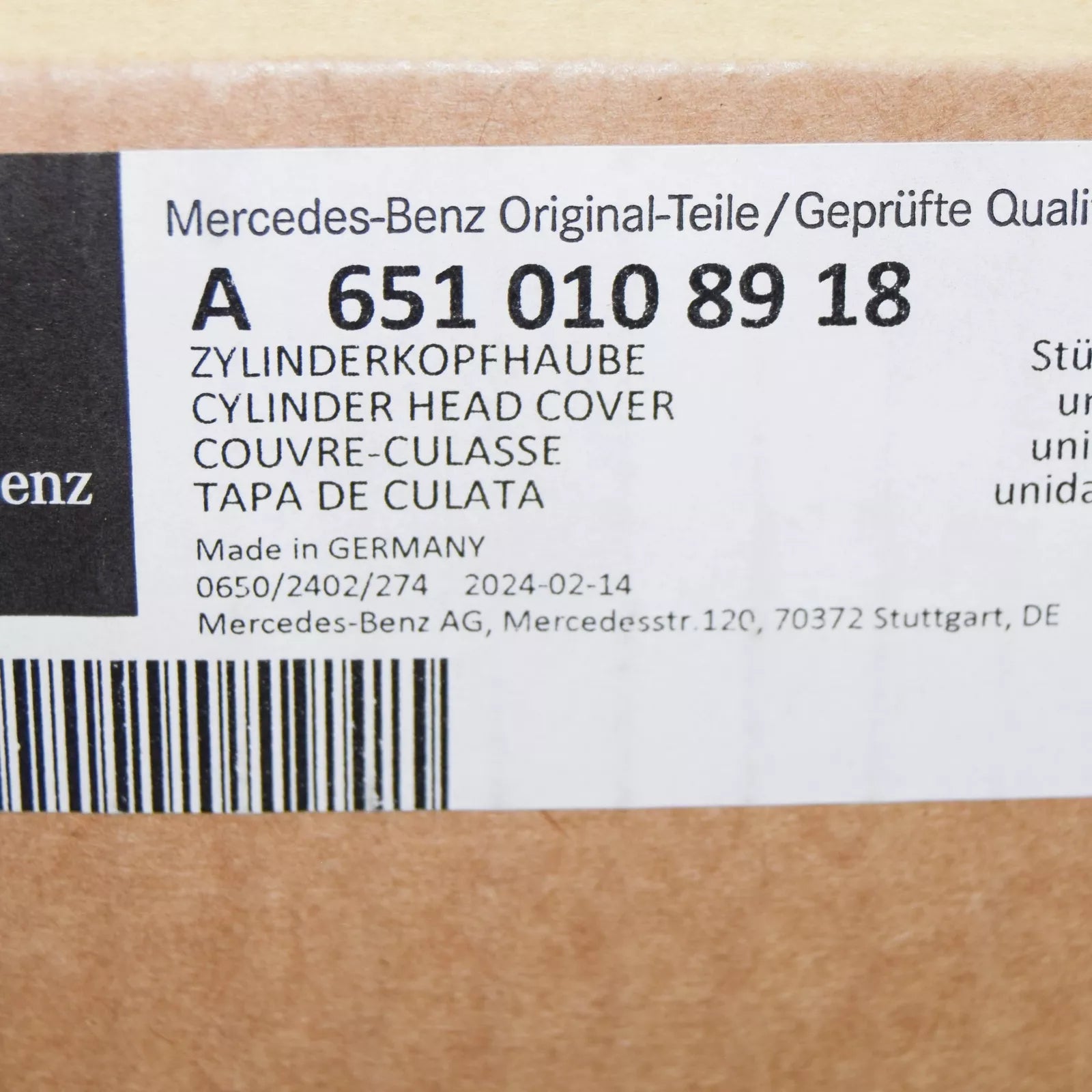 NEW MERCEDES-BENZ C-CLASS W205 VALVE COVER A6510108918 ORIGINAL