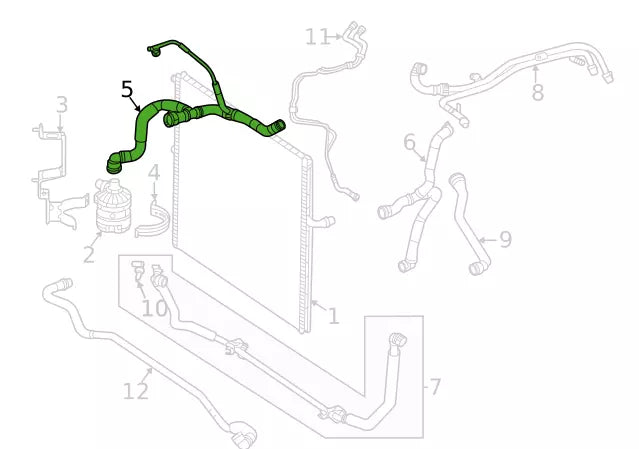 NEW MERCEDES-BENZ GLE W167 FRONT UPPER WATER RADIATOR HOSE A1675011103 ORIGINAL