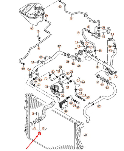 NEW AUDI Q7 4L RADIATOR COOLANT LOWER HOSE 7L6122101F ORIGINAL