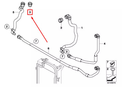 NEW BMW X5 E70 RADIATOR HOSE CONNECTOR 7799184 17127799184 ORIGINAL