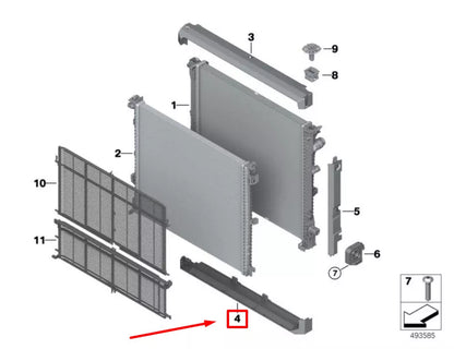 NEW BMW X4 G02, F98 LOWER COOLANT RADIATOR COVER 8642758 17118642758 ORIGINAL