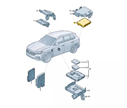 NEW VOLKSWAGEN TOUAREG CR COMFORT CONTROL UNIT 4N0907064BP ORIGINAL