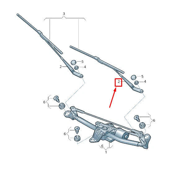 NEW AUDI Q2 GA FRONT RIGHT WIPER ARM LHD 81B955408 1P9 81B9554081P9