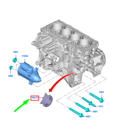 new ford mondeo mk5 starter plug grommet ae8e-7n171-ba 1796558 original