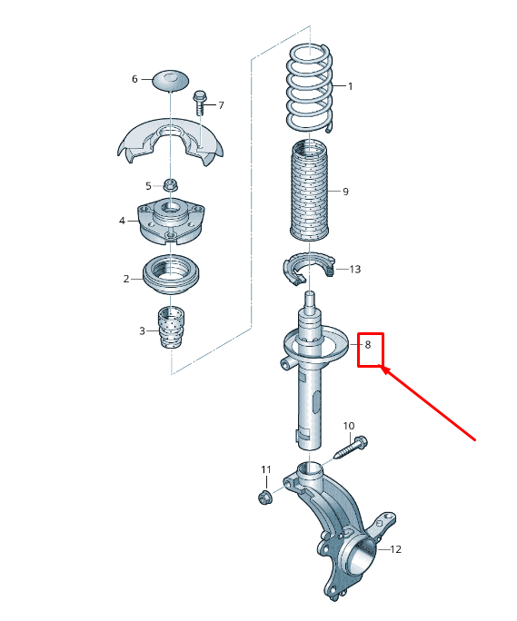 new audi a3 sportback 8v front shock absorber 5q0413023da original