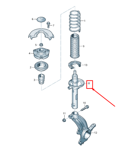 new audi a3 sportback 8v front shock absorber 5q0413023da original