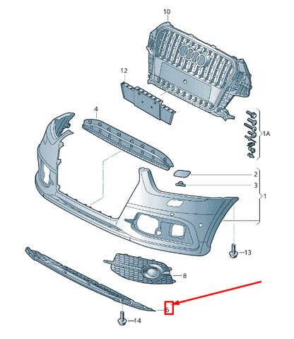 new audi q3 8u front bumper lower closing element 8u0807233a original
