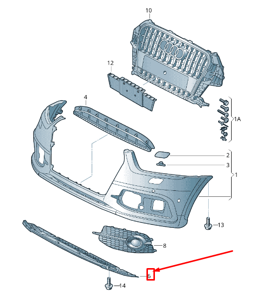 new audi q3 8u front bumper lower closing element 8u0807233a original