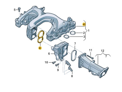 NEW VOLKSWAGEN TOURAN 1T INTAKE MANIFOLD CONNECTION SEAL 059129069A ORIGINAL