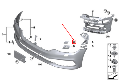 new bmw 5 touring g31 front left headlight washer cover cap 51117427449 original