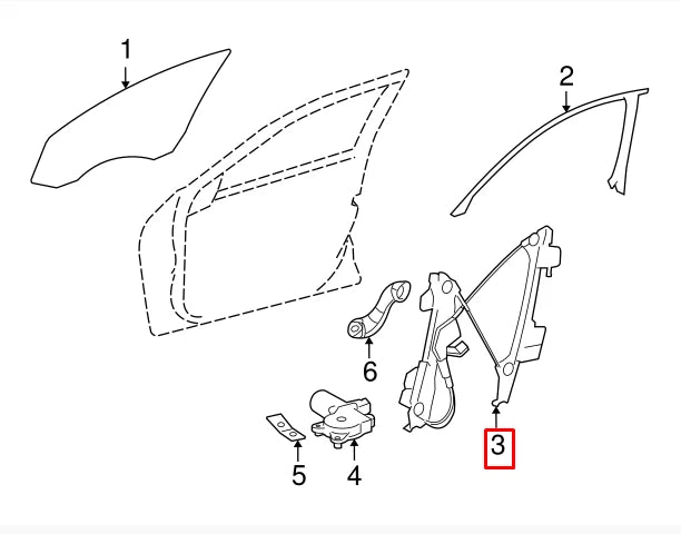 NEW MERCEDES-BENZ CLS C219 DOOR WINDOW REGULATOR FRONT LEFT A2197200946 ORIGINAL