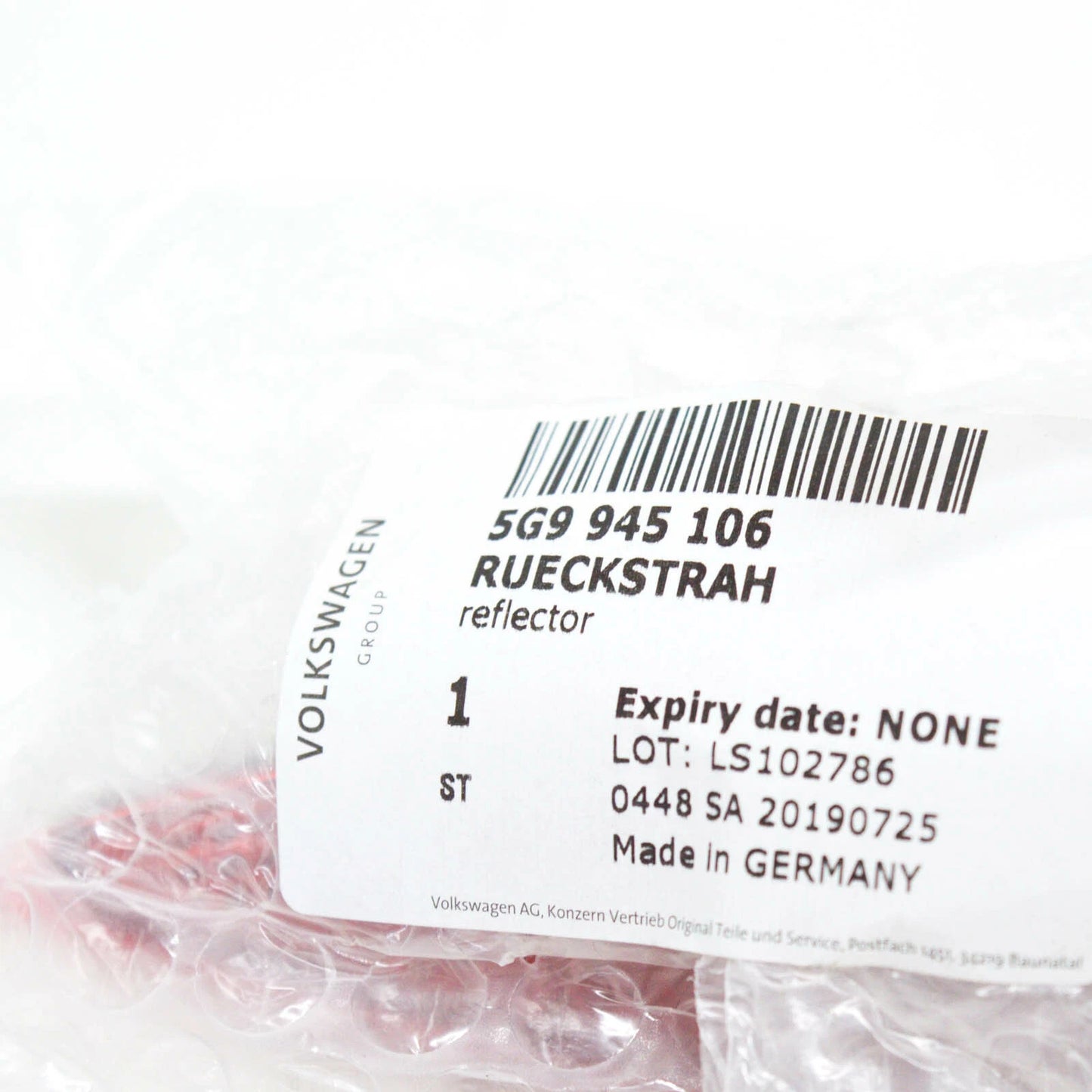 NEW VOLKSWAGEN GOLF MK7 REAR BUMPER RIGHT REFLECTOR 5G9945106B