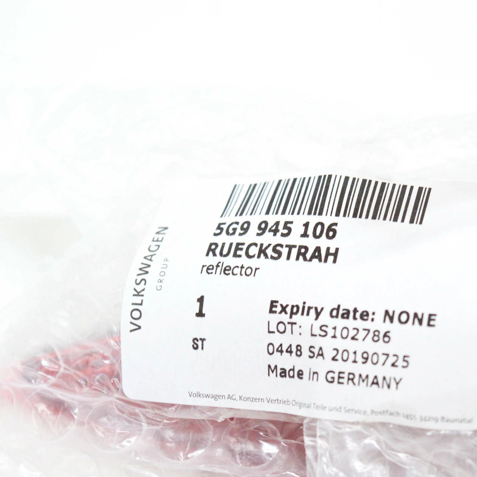 NEW VOLKSWAGEN GOLF MK7 REAR BUMPER RIGHT REFLECTOR 5G9945106B