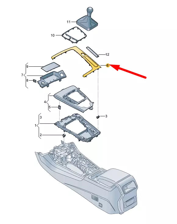 NEW AUDI Q5 80A MK2 CENTER CONSOLE COVER TRIM LHD 80B863969AB1NK ORIGINAL