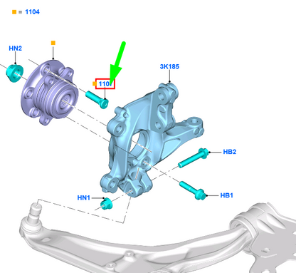 new ford galaxy mk3 cd390 front wheel hub bolt 5274315 bcpa-1118-ba original