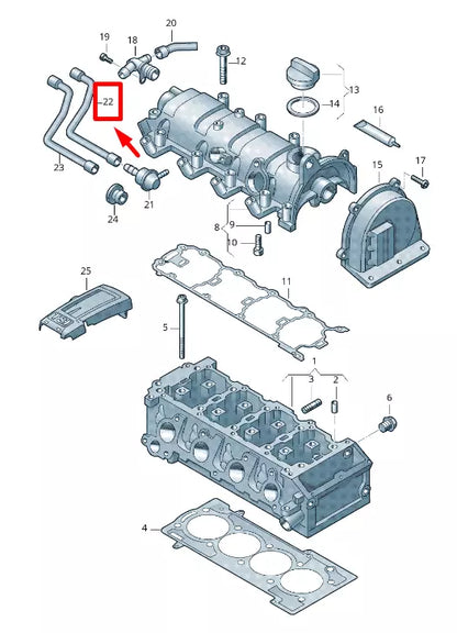 NEW AUDI A1 8X1,8XK ENGINE BREATHER VENT HOSE 03F103560A ORIGINAL