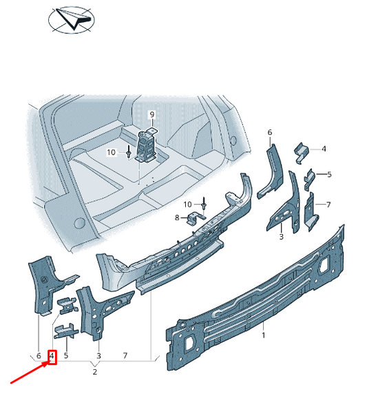 NEW AUDI Q7 4M REAR LEFT BODY PANEL FILLER PANEL BRACKET 4M0813401B ORIGINAL