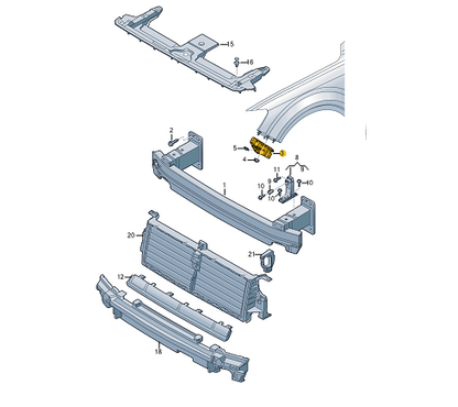 NEW AUDI Q7 4M FRONT LEFT BUMPER BRACKET GUIDE 4M0807283B ORIGINAL