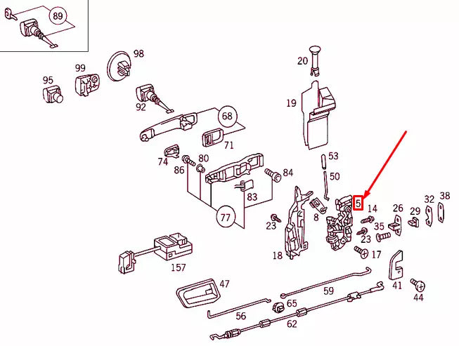 NEW MERCEDES-BENZ C W202 FRONT LEFT DOOR LOCK LHD A2027204135 ORIGINAL