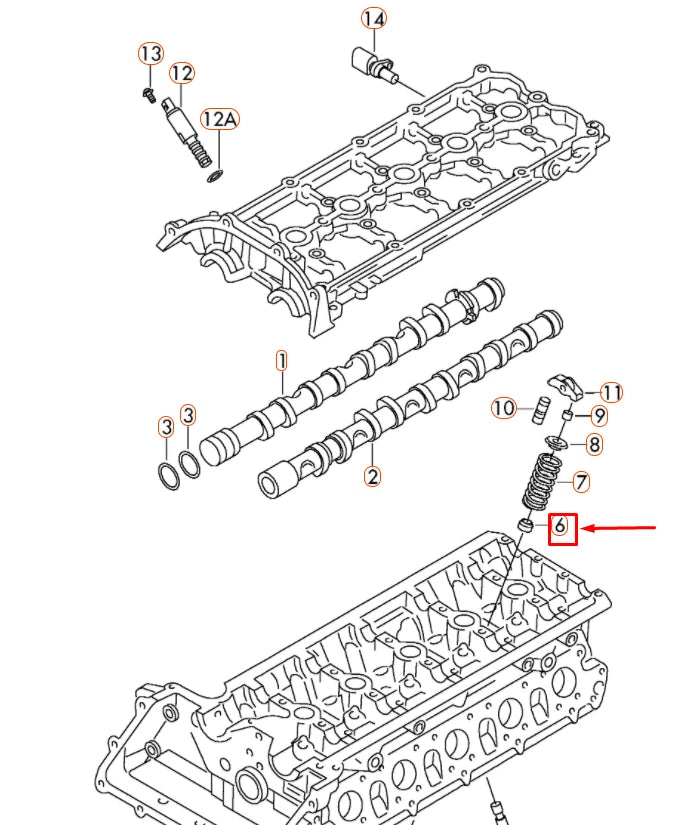 NEW AUDI Q3 RS 8U ENGINE OUTLET VALVE STEM SEAL 06L109675 ORIGINAL