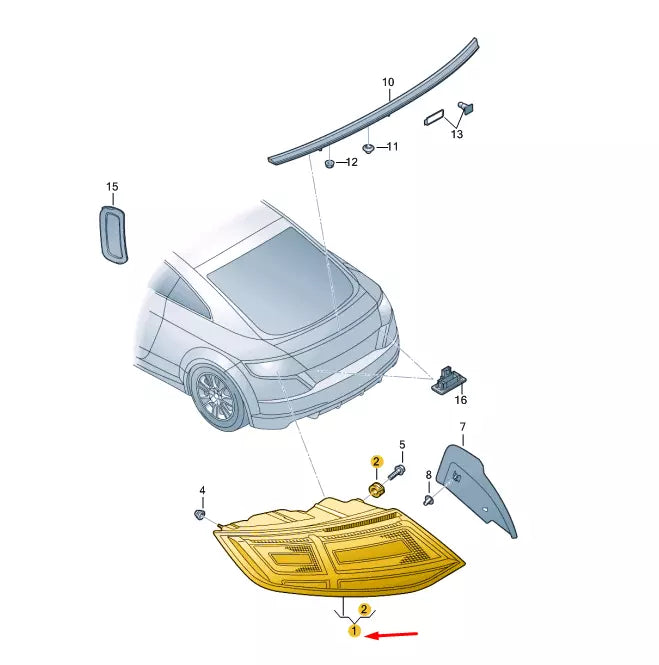 NEW AUDI TT FV MK3 REAR RIGHT TAILLIGHT 8S0945096E ORIGINAL