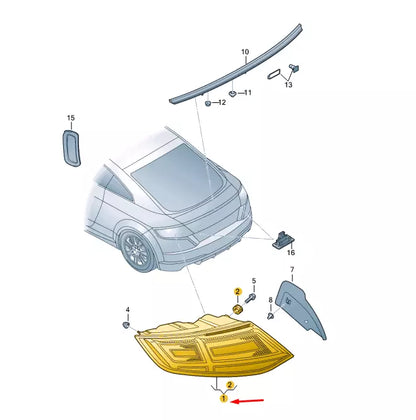 NEW AUDI TT FV MK3 REAR RIGHT TAILLIGHT 8S0945096E ORIGINAL