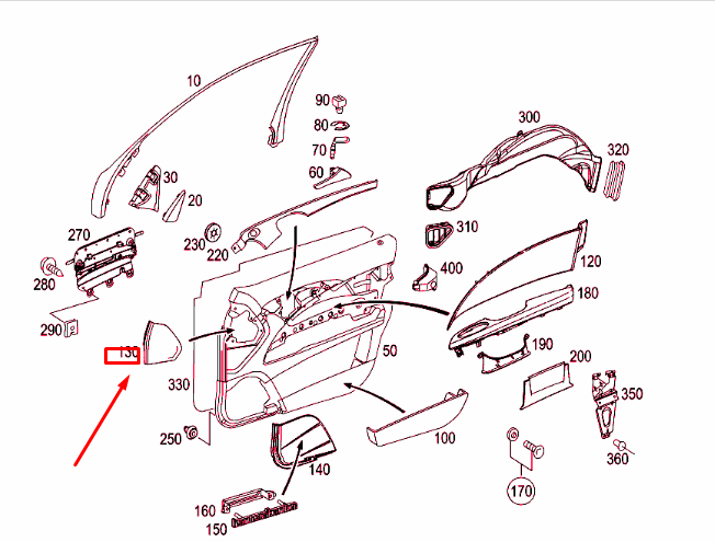 NEW MERCEDES-BENZ E W211 FRONT RIGHT DOOR CAP A2117270248648K67 ORIGINAL