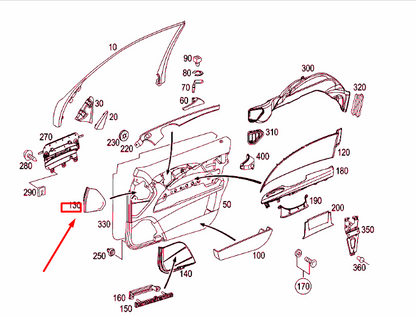 NEW MERCEDES-BENZ E W211 FRONT RIGHT DOOR CAP A2117270248648K67 ORIGINAL