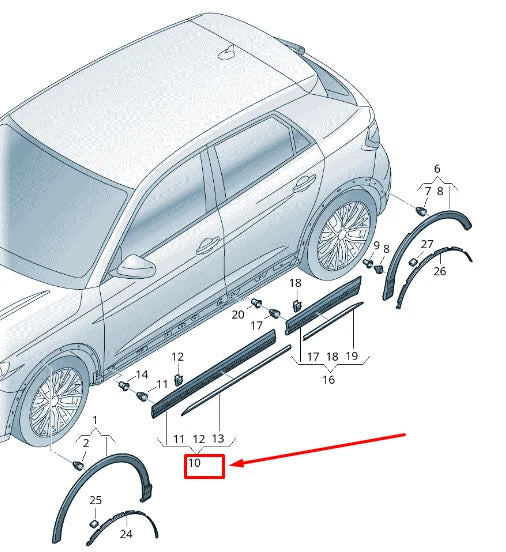 NEW AUDI Q3 F3 FRONT LEFT DOOR COVER 83A8539594W3