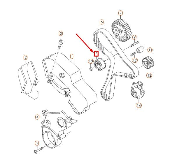 NEW AUDI A1 8X TIMING BELT TENSIONING ROLLER 04L109243G ORIGINAL