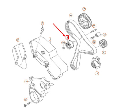 NEW AUDI A1 8X TIMING BELT TENSIONING ROLLER 04L109243G ORIGINAL