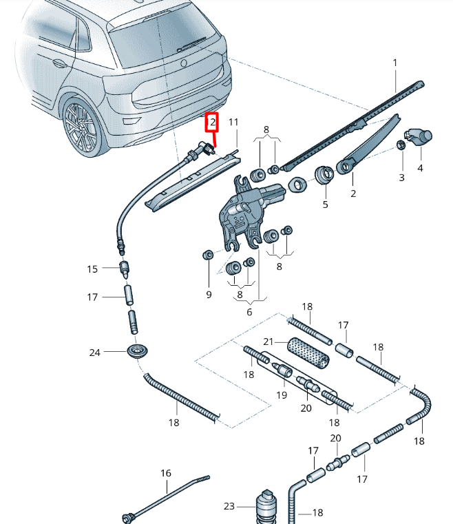 new volkswagen t-cross c11 rear tailgate oil spray jet 2gm955993 original