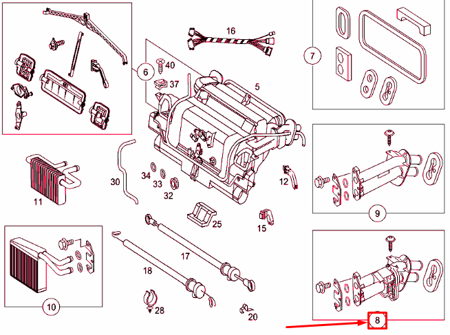 NEW MERCEDES-BENZ SPRINTER 903 HEATER VALVE CONTROL KIT A0028308484 ORIGINAL