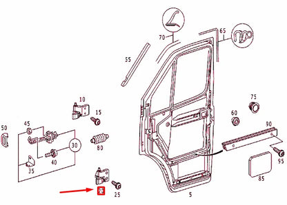 NEW MB SPRINTER 903 FRONT RIGHT DOOR BOTTOM HINGE A9017200837 ORIGINAL