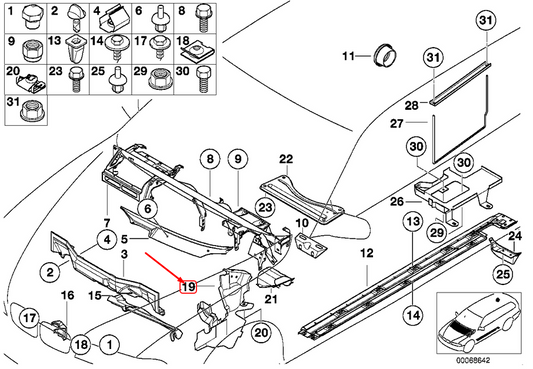 new bmw 5 e39 engine compartment right lower covering 51718190364 original