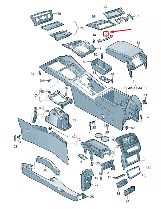 NEW VOLKSWAGEN ARTEON 3H7 CENTER CONSOLE TRIM RHD 3G28641481QB