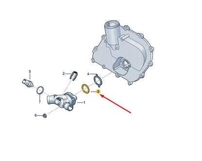 NEW VOLKSWAGEN BEETLE A5 COOLANT FLANGE SEAL 07K121149 ORIGINAL